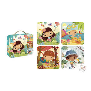 Baby wear: Janod 4 Season Puzzle - 4 Puzzles (6-9-12-16pcs)