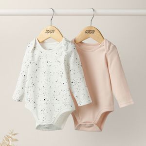 Baby wear: Mamas and Papas Spot Long Sleeve Bodysuits - 2 Piece Pack