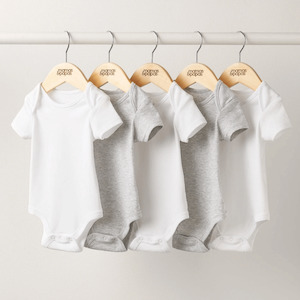 Baby wear: Mamas and Papas Grey Short Sleeve Bodysuits - 5pack