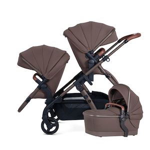 Silver Cross Wave 3 Seat, Carry Cot & Tandem Seat Bundle - Caramel