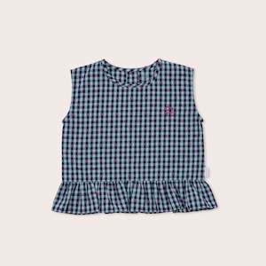 Olive And The Captain - Gingham Bows Boxy Frill Singlet