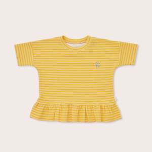 Olive And The Captain - Daffodil Stripe Boxy Frill Tee