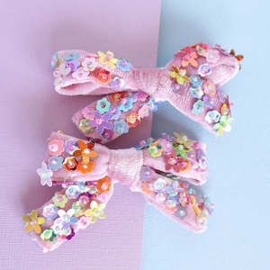 LAUREN HINKLEY - FLORAL SEQUIN BOW CLIP