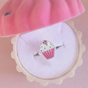 Infant clothing: LAUREN HINKLEY - CUPCAKE RING IN PINK CUPCAKE VELVET BOX