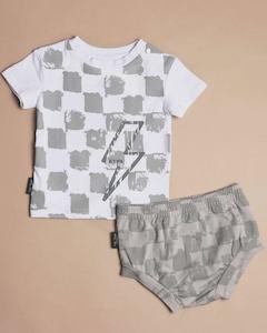 Infant clothing: TINY TRIBE - Lightning Check Set