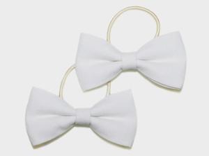 GOODY GUMDROPS - LINEN BOW PONYTAILS WHITE