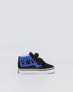 VANS SK8 MID GLOW SLIME BLK/BLUE VELCRO TODDLER