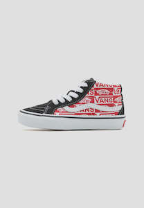 VANS- SK8 MID REISSUE  LOGO YOUTH BLACK/RACING RED