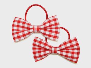 GOODY GUMDROPS- GINGHAM BOW PONYTAILS-RED