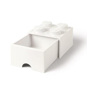 LEGO BRICK DRAWER 4 KNOBS - WHITE