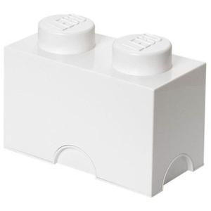 LEGO STORAGE BRICK 2 KNOBS - WHITE