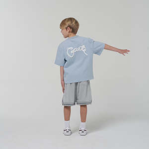 Infant clothing: CRATE - KIDS SCRIPTED BOX FIT TEE - LIGHT BLUE