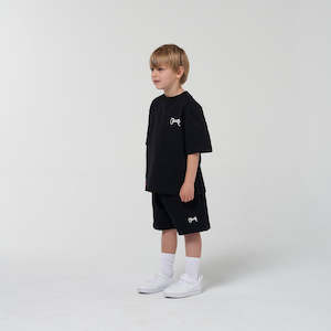 Crate - Kids Basic Script Sweat Shorts - Black