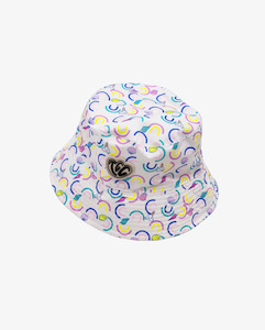 THE GIRL CLUB - RAINBOW STRIPE REVERSIBLE BUCKET HAT