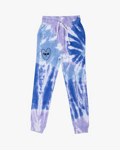 The Girl Club - Purple/blue Tie-dye Happy Heart Trackies