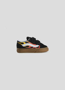 Infant clothing: VANS - TODDLER OLD SKOOL V FLAME BLACK/GUM