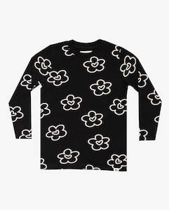 The Girl Club - Black Flower Heart Tee