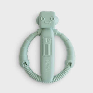 Infant clothing: MUSHIE - ROBOT RATTLE TEETHER CAMBRIDGE BLUE