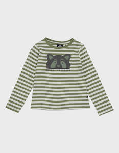 ANIMAL CRACKERS - BINDING LS TEE KHAKI STRIPE