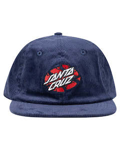 Santa Cruz - Broken Dot 6 Panel Unstructured Flat Peak Cap Dark Blue