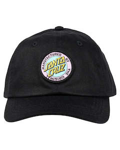 Santa Cruz - Mfg Dot Retro Cap 6 Panel Curve Peak Unstructured Dad Cap Black