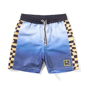 Munster - Wrap Dye Check Board Short Blue Grad