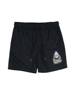 SANTA CRUZ  Beach Shorts - Speed Wheels Shark - Black