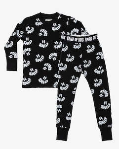 BAND OF BOYS - BLACK WAFFLE SMILE WINTER PJS