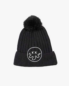 Infant clothing: BAND OF BOYS - BLACK SQUIGGLE SMILE BEANIE