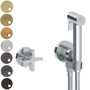 Bathroom and toilet fitting: The Watermark Collection | London Handheld Bidet Sprayer Set with Mixer | Cross Handle