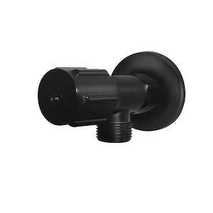 Meir Round Mini Stop Cistern Tap with Backplate | Matte Black