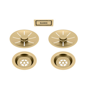 Bathroom and toilet fitting: Blanco Double Bowl Waste Kit | Satin Gold