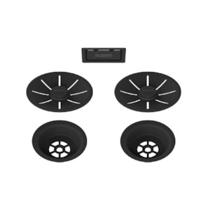 Bathroom and toilet fitting: Blanco Double Bowl Basket Waste Kit | Matte Black