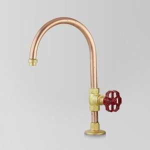 Astra Walker Eden Pillar Tap | Red Handle