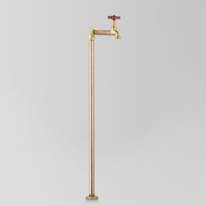 Bathroom and toilet fitting: Astra Walker Eden Floor Mounted Pillar Tap | Red Handle