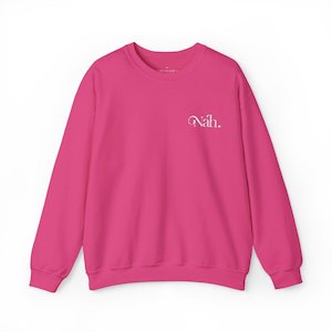 Unisex Heavy Blend Crewneck Sweatshirt - Nah Valentine's - White Embroidered