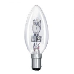 Halogen Candle Lamp 42 Watt Sbc base Clear Plain