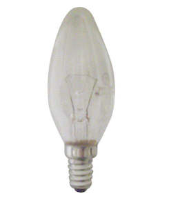 Incandescent Candle Lamp 40 Watt SES base Clear Plain