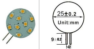 Led Lamps: G4 LED Disc suitable for marine 25mm