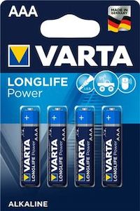 Battery Varta AAA 4 Pack Alkaline