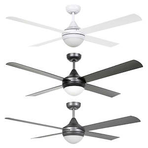 52" Stradbroke DC Ceiling Fan With Light in White, Black or Titanium