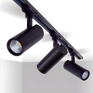 Bar Lights: FLARE 15 - 15w Single LED Track Head Spot Light CCT Dimmable in Black or White - 30018, 30017