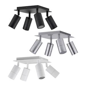 Bar Lights: Exterior Adj. Wall Light 4Lt Bar Square GU10 in Black/Titanium/White CLA Lighting - PL-PG4SQBL, PL-PG4SQT, PL-PG4SQWH