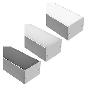 Led Profiles: 35mm x 25mm LED Channel 590 Large Suspended/Surface Mount Profile in Silver