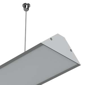 90mm x 38mm LED Channel 640 Slim Linear Pendant Profile in Silver