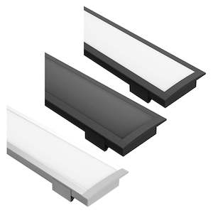 31mm x 11mm LED Channel 250 Wide Recess Mount Profile in Black, Silver or White