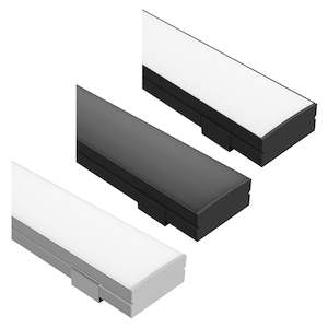 24mm x 11mm LED Channel 240 Wide Surface Mount Profile in Black or Silver