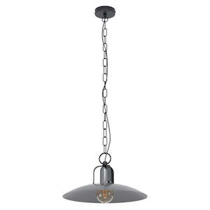 Eglo Lighting: Kenilworth Pendant Light 1Lt in Black/Antique Nickel