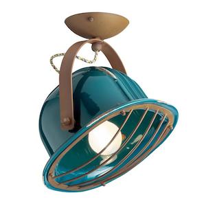 Industrial Ceiling Light in Vintage Green