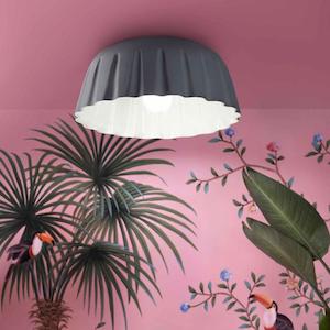 Madame Gres Ceiling Light Small/Large in Black Grey, Coral Pink, Natural White o…